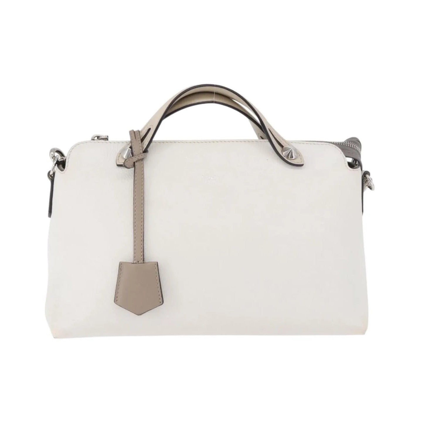 Fendi By The Way Satchel M, White, Leather, Crossbody Bag