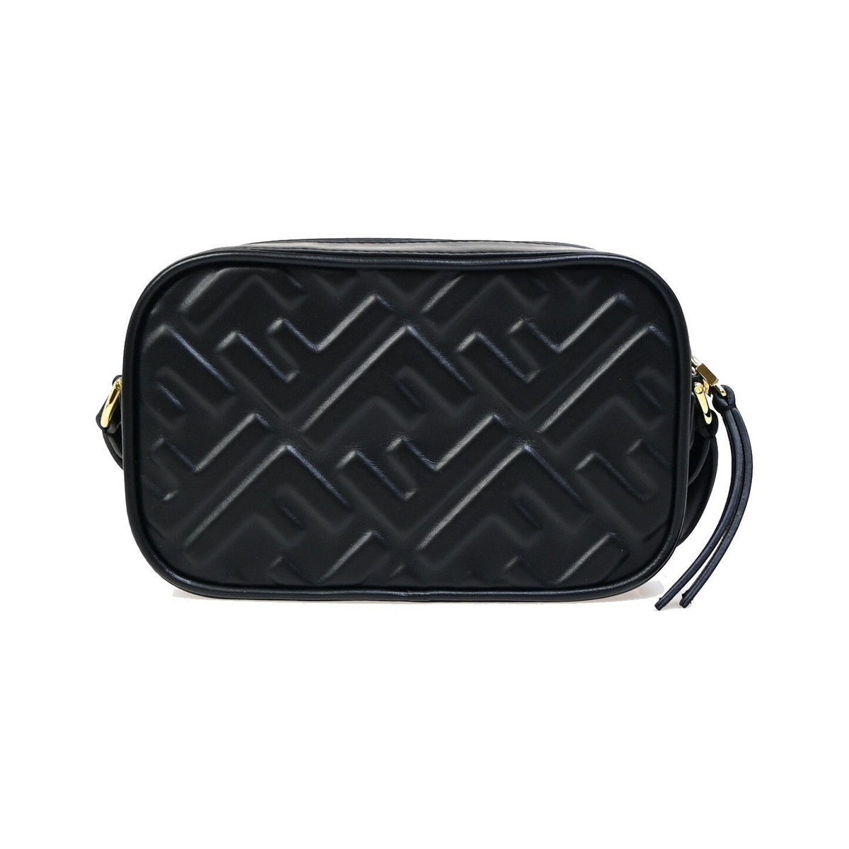 Fendi Camera Zucca Embossed Leather, Black, Leather, Handbag