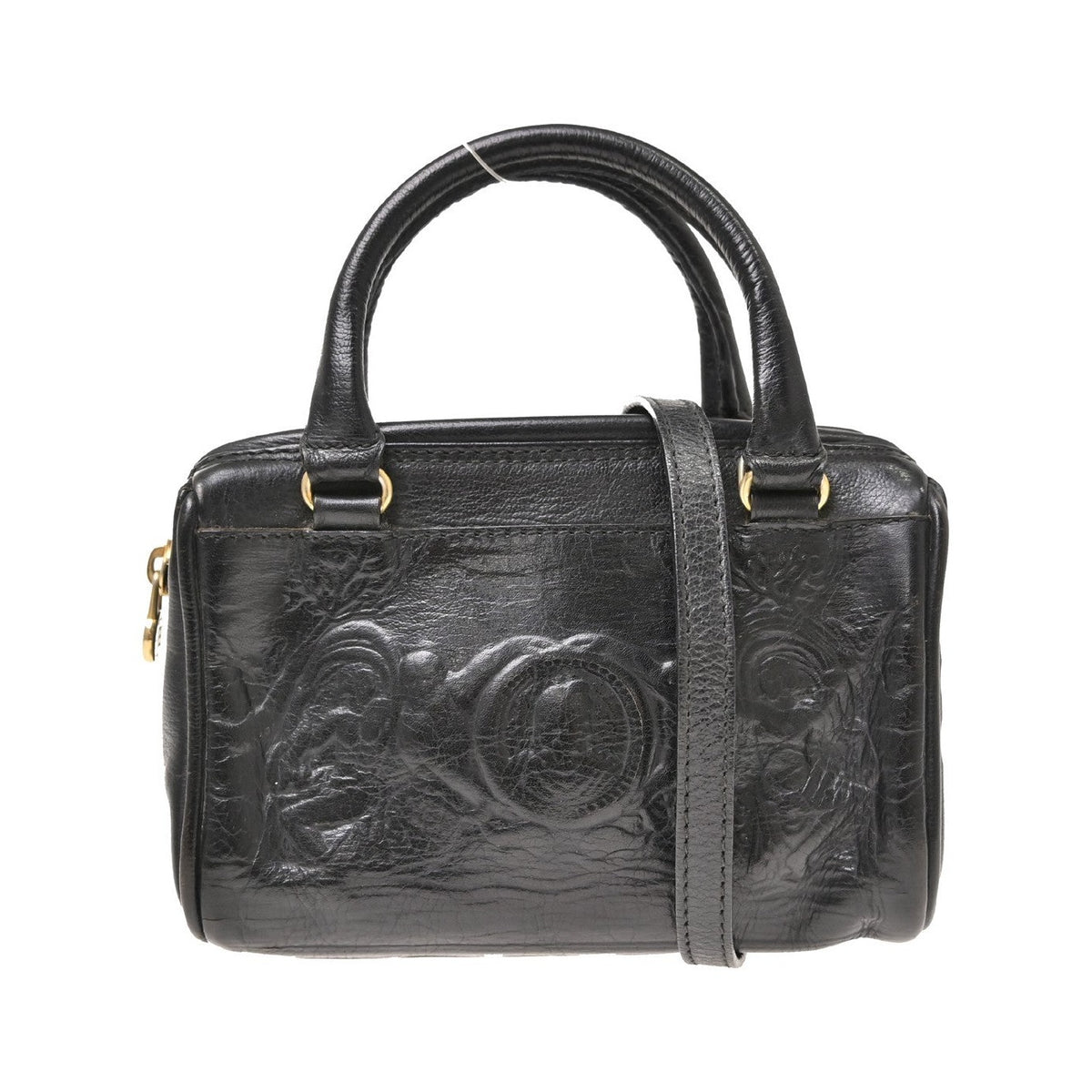Fendi Convertible Boston Patent, Black, Leather, Handbag