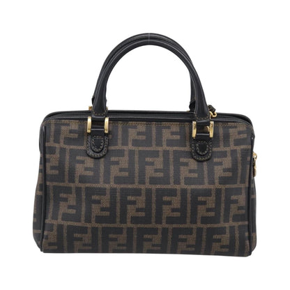 Fendi Convertible Boston Zucca Canvas, Brown, Canvas, Handbag