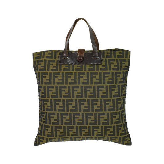 Fendi Convertible Zucca Canvas, Brown, Canvas, Tote Bag