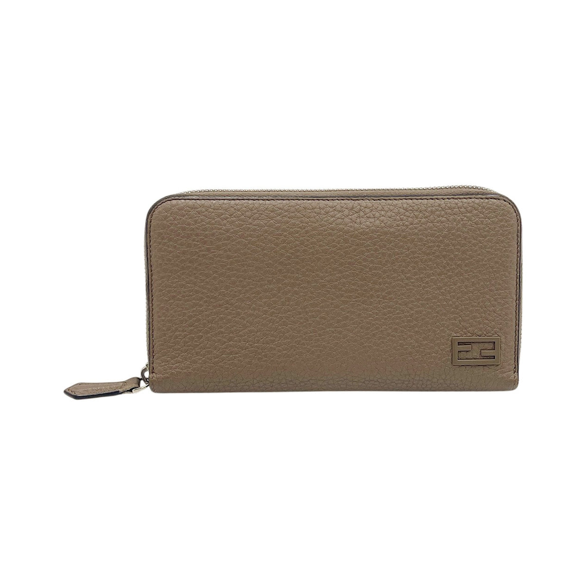 Fendi Forever Zip Around Printed Leather, Beige, Leather, Wallet