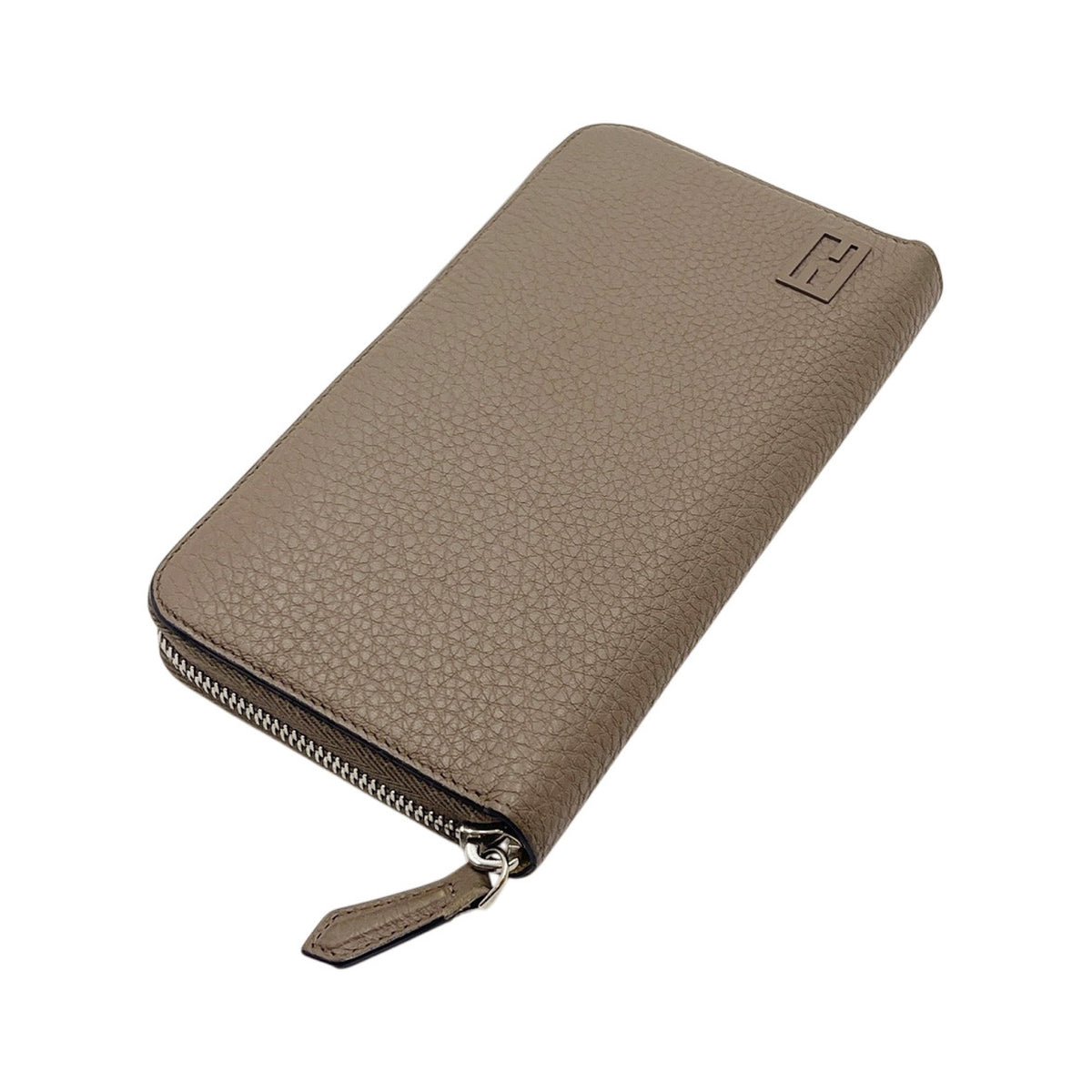 Fendi Forever Zip Around Printed Leather, Beige, Leather, Wallet