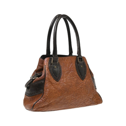 Fendi Handbag canvas, Brown, Leather, Handbag