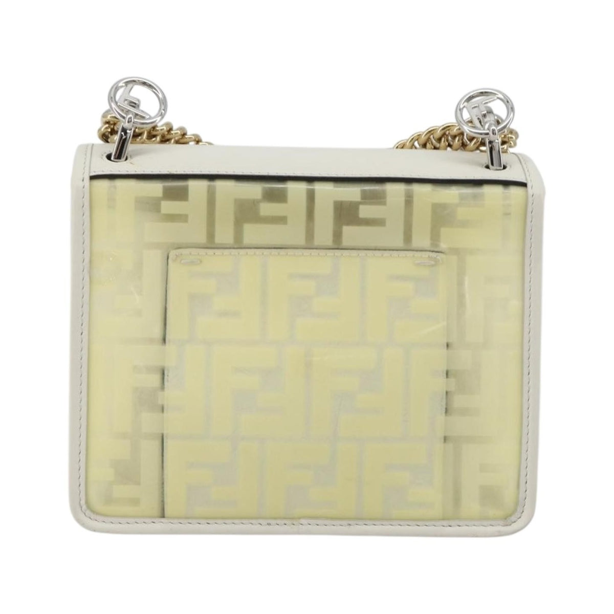 Fendi Kan I F Zucca PU, Clear, Canvas, Shoulder Bag