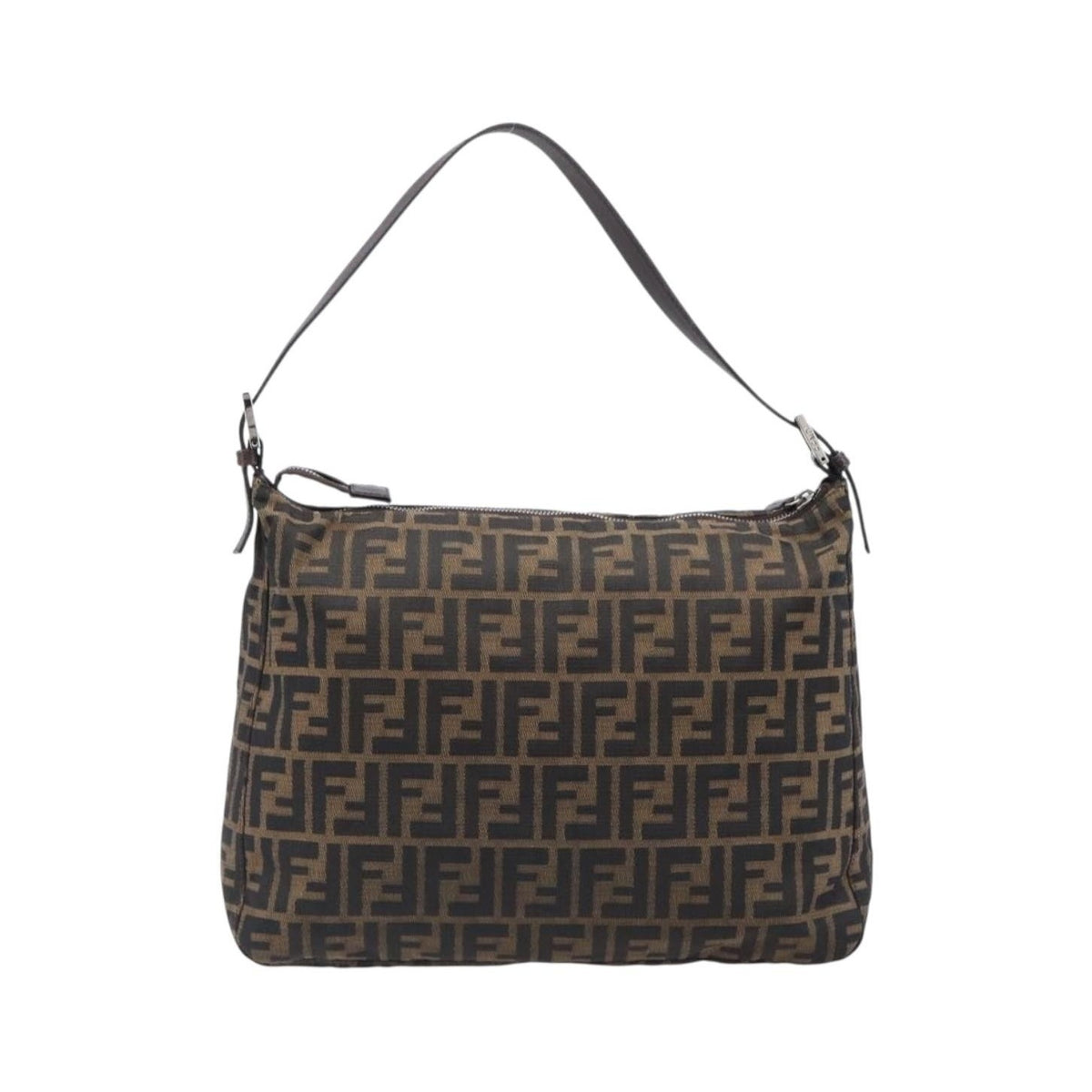 Fendi Logo Zucca Zucca, Brown, Canvas, Shoulder Bag
