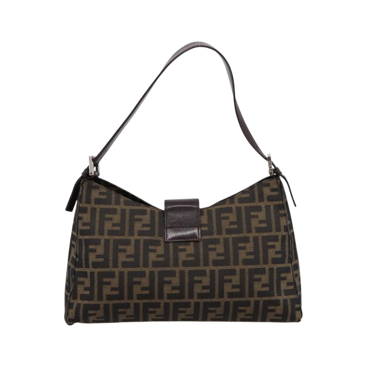 Fendi Mamma Baguette Shoulder Bag Zucca Canvas, Black, Canvas, Handbag