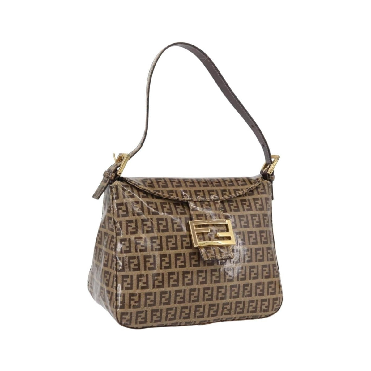 Fendi Mamma Baguette Zucchino canvas, Beige, Canvas, Shoulder Bag