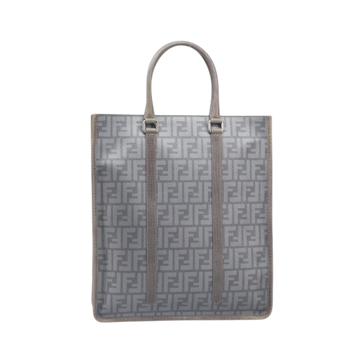 Fendi Open Shopping Zucca Canvas, Gray, Canvas, Tote Bag