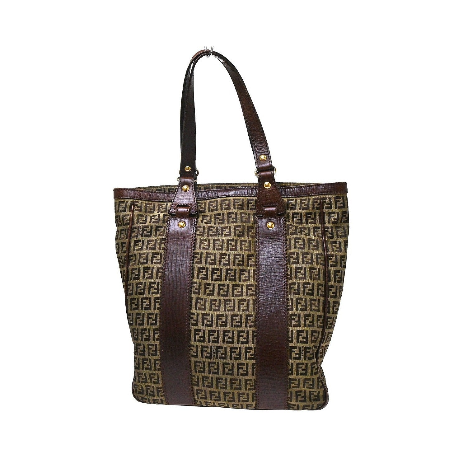 Fendi Open Tote Zucchino Canvas, Brown, Canvas, Handbag