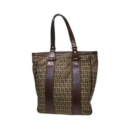 Fendi Open Tote Zucchino Canvas, Brown, Canvas, Handbag