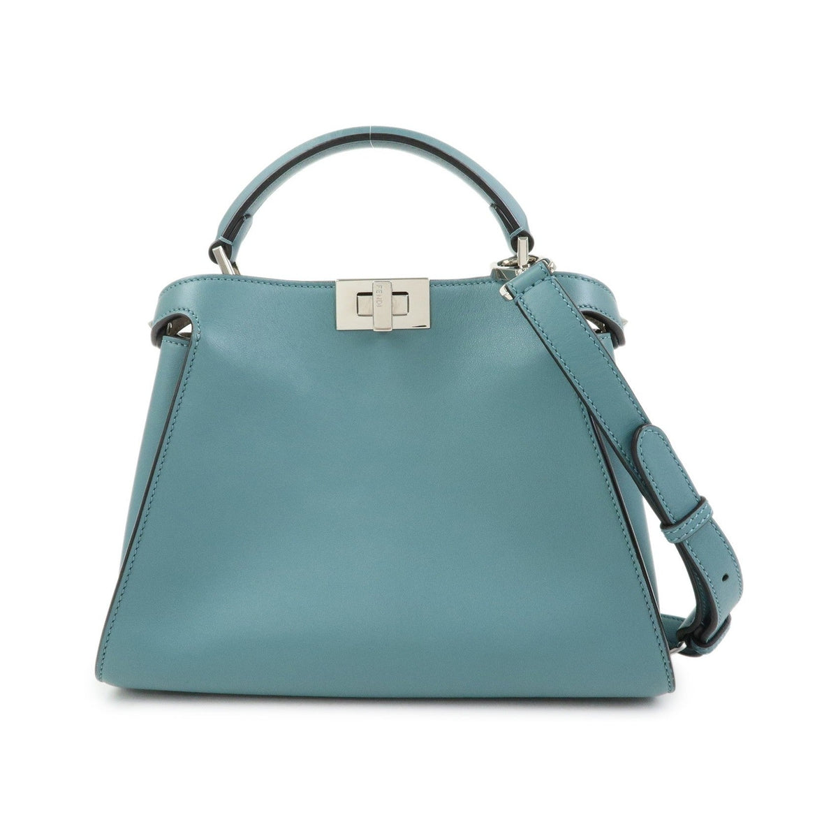 Fendi Peekaboo Essentially Leather, Blue, Leather, Handbag