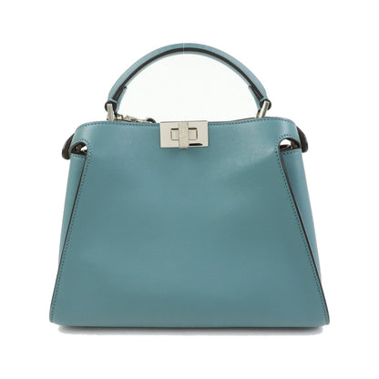 Fendi Peekaboo Essentially Leather, Blue, Leather, Handbag