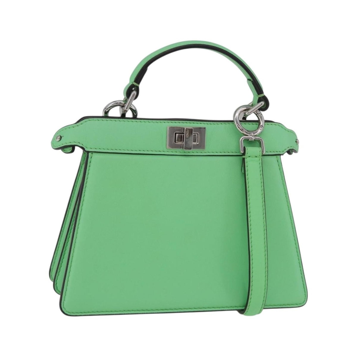 Fendi Peekaboo ISeeU Leather, Green, Leather, Handbag