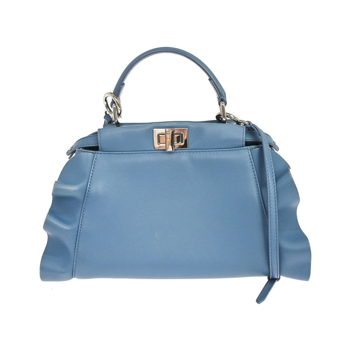 Fendi Peekaboo Leather, Blue, Leather, Handbag