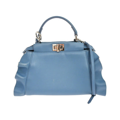 Fendi Peekaboo Leather, Blue, Leather, Handbag