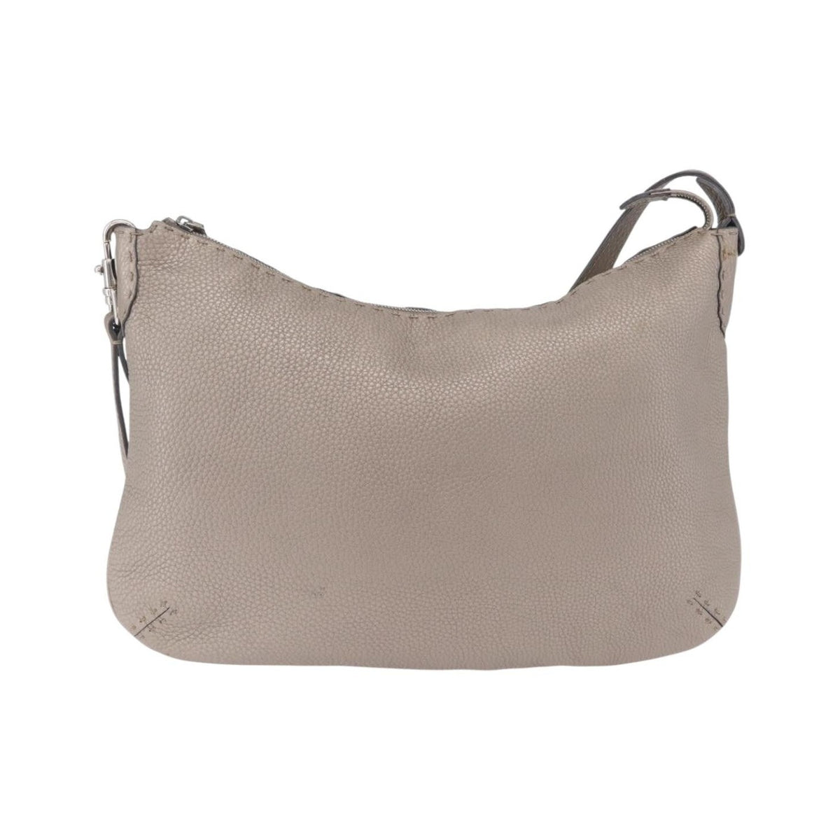 Fendi Selleria Leather, Silver, Leather, Crossbody Bag