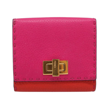 Fendi Selleria Peekaboo Leather, Pink, Leather, Wallet