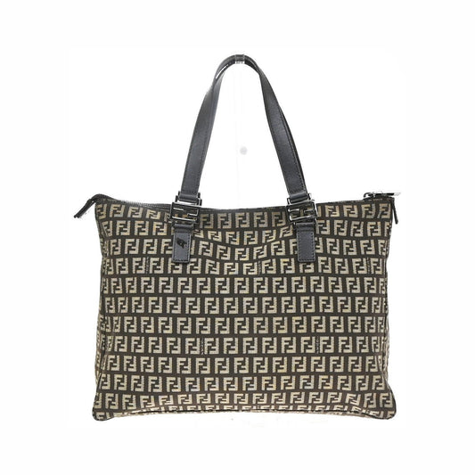 Fendi Shoulder Zucchino Canvas, Brown, Canvas, Shoulder Bag