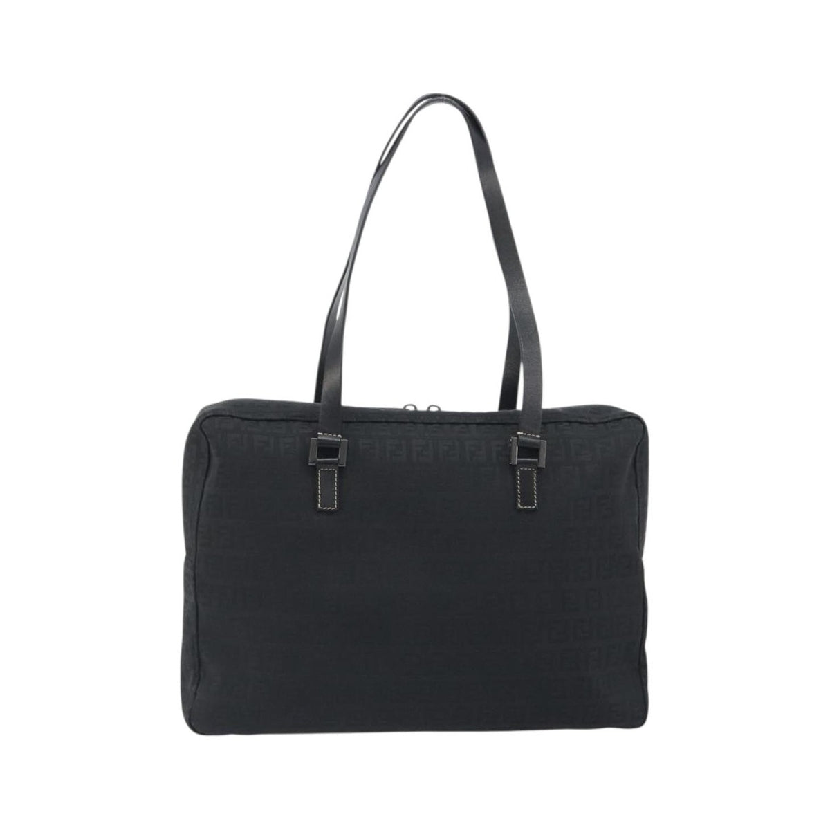Fendi Shoulder Zucchino Canvas, Black, Canvas, Shoulder Bag