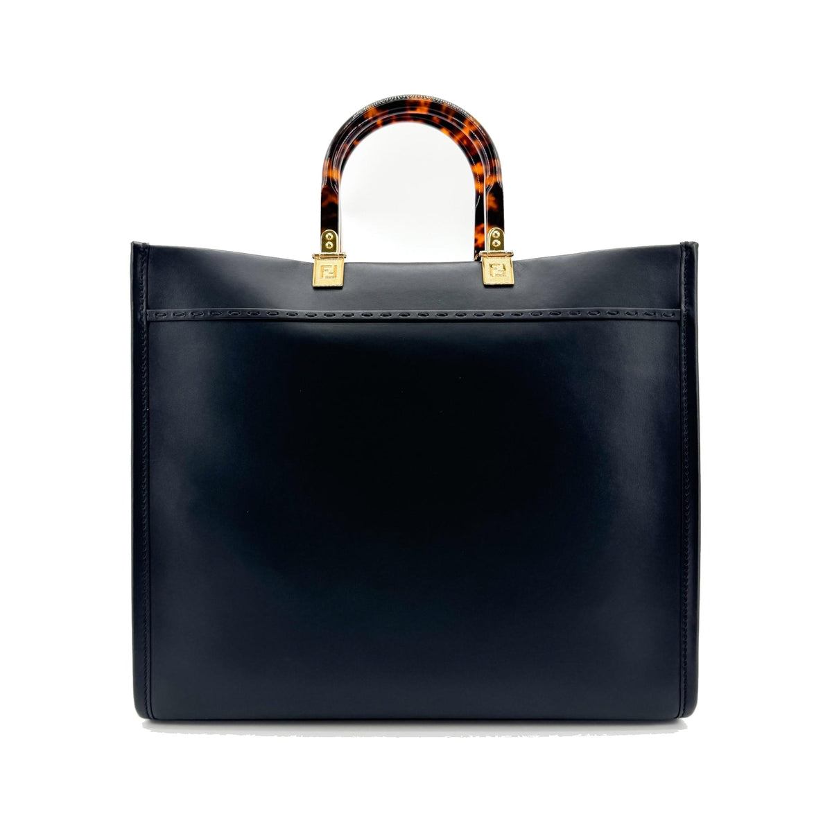Fendi Sunshine Shopper Leather, Black, Leather, Tote Bag