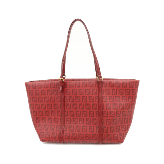 Fendi Superstar Zucchino Coated Canvas, Red, PVC, Tote Bag
