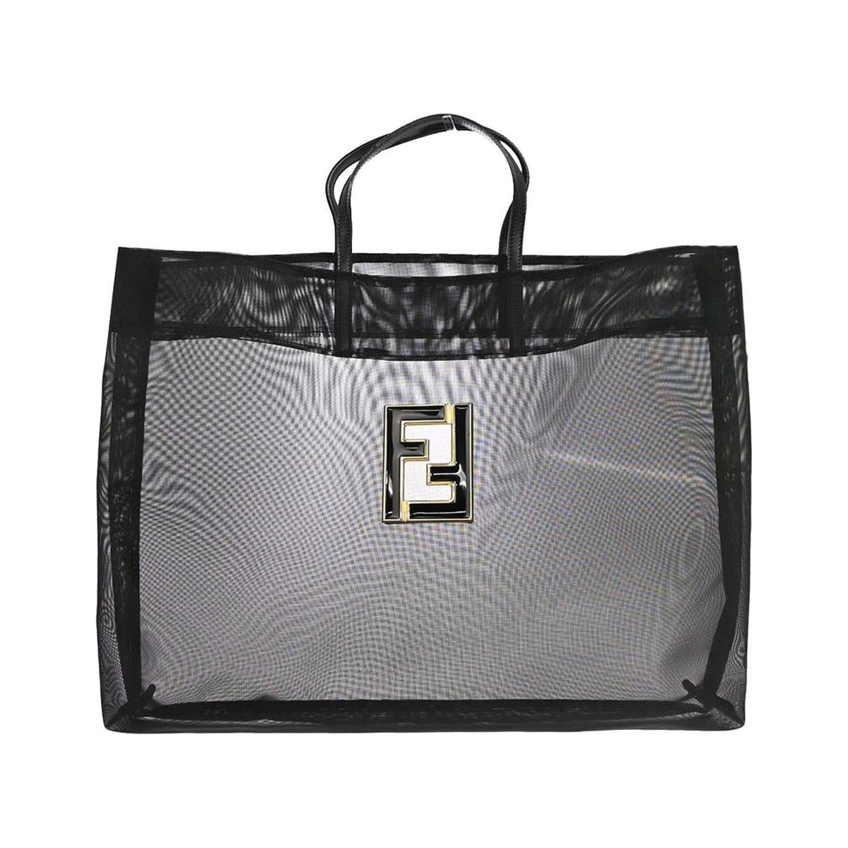 Fendi Vintage FF Mesh, Black, Nylon, Tote Bag