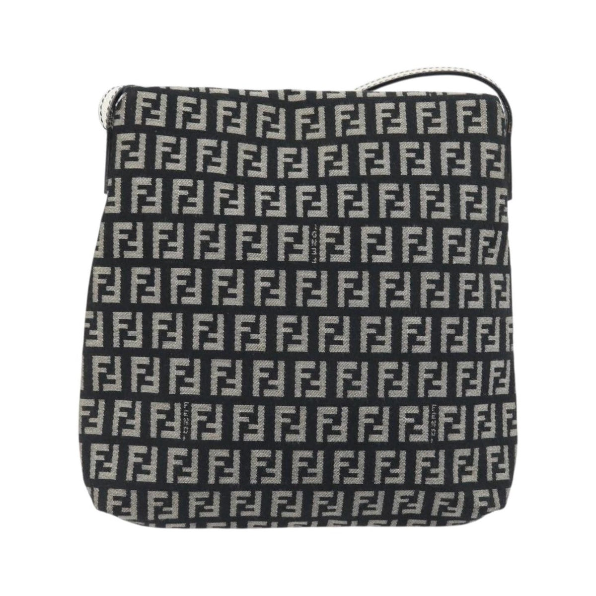 Fendi Vintage Flap Zucchino Canvas, Black, Canvas, Crossbody Bag