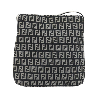 Fendi Vintage Flap Zucchino Canvas, Black, Canvas, Crossbody Bag