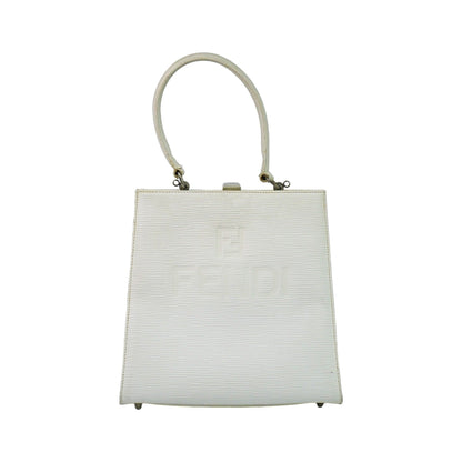 Fendi Vintage Handbag Leather, White, Leather, Handbag