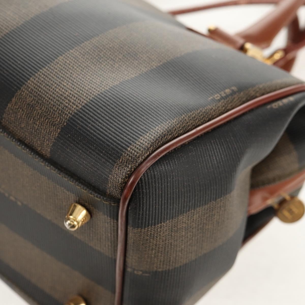 Fendi Vintage Pequin Convertible Boston Bag - Brandsamsara