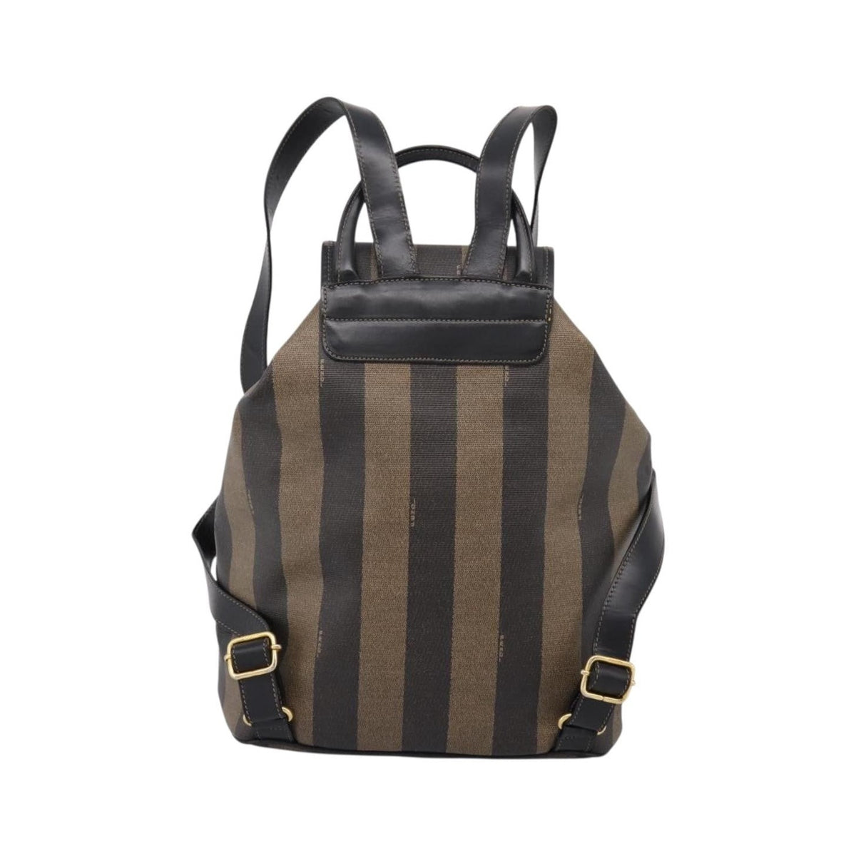 Fendi Vintage Pequin Logo Coated Canvas, Brown, Canvas, Backpack