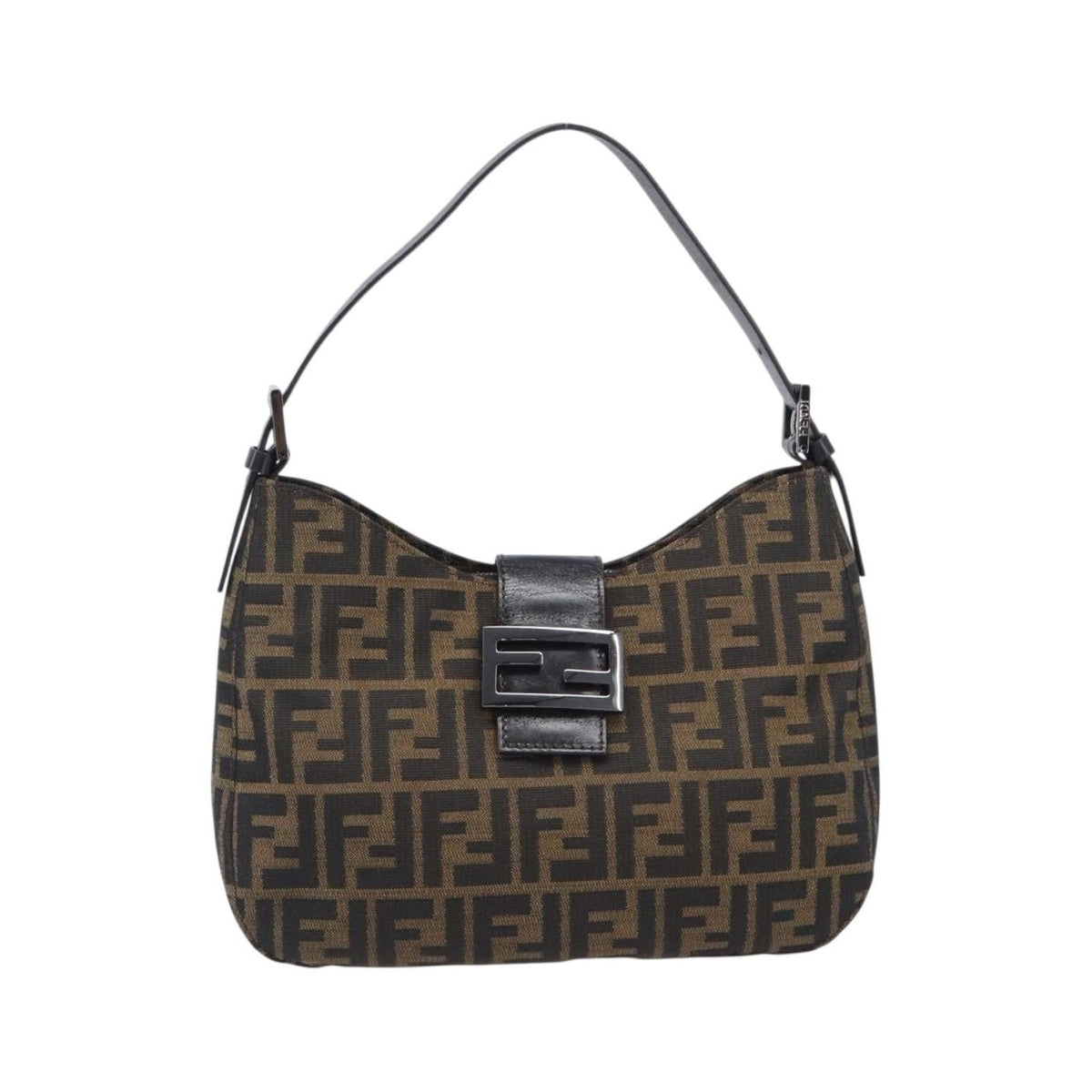 Fendi Vintage Pocket Zucca Canvas, Brown, Canvas, Shoulder Bag