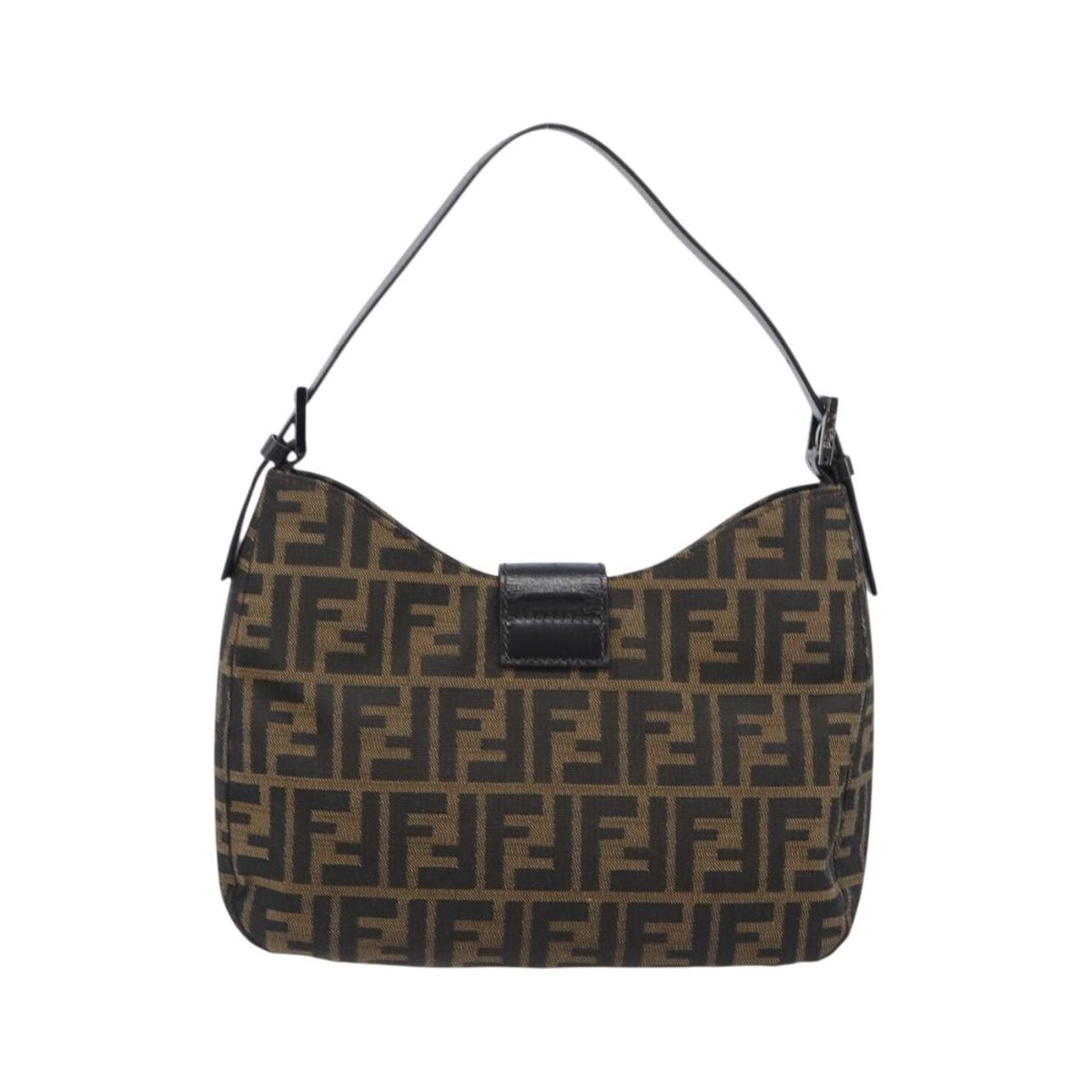 Fendi Vintage Pocket Zucca Canvas, Brown, Canvas, Shoulder Bag