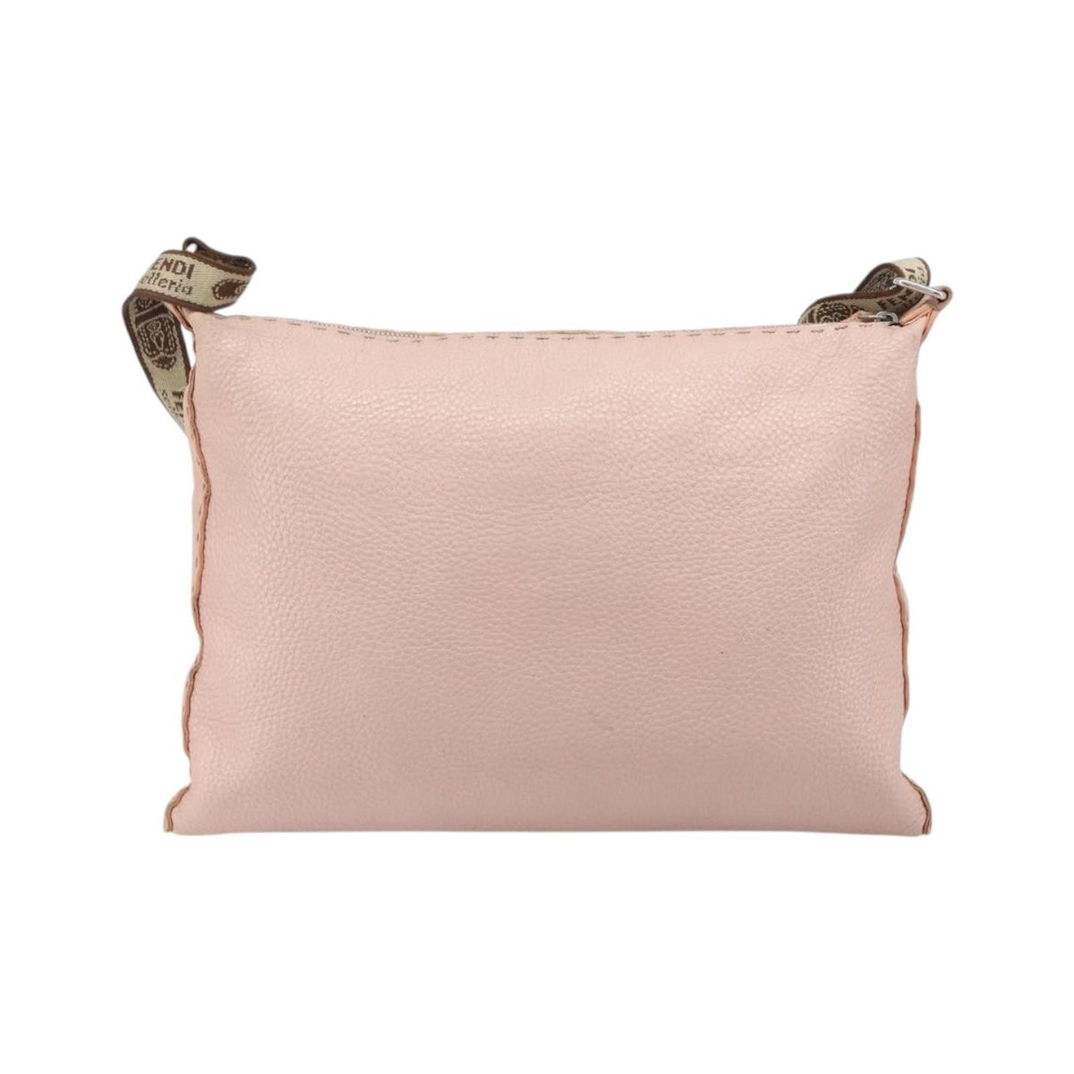 Fendi Vintage Selleria Zip Messenger Leather, Pink, Leather, Handbag