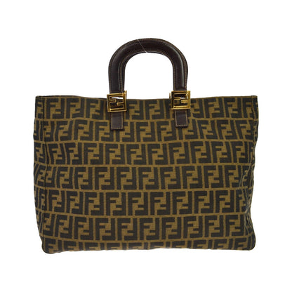 Fendi Vintage Top Handle Zucca canvas, Brown, Canvas, Tote Bag
