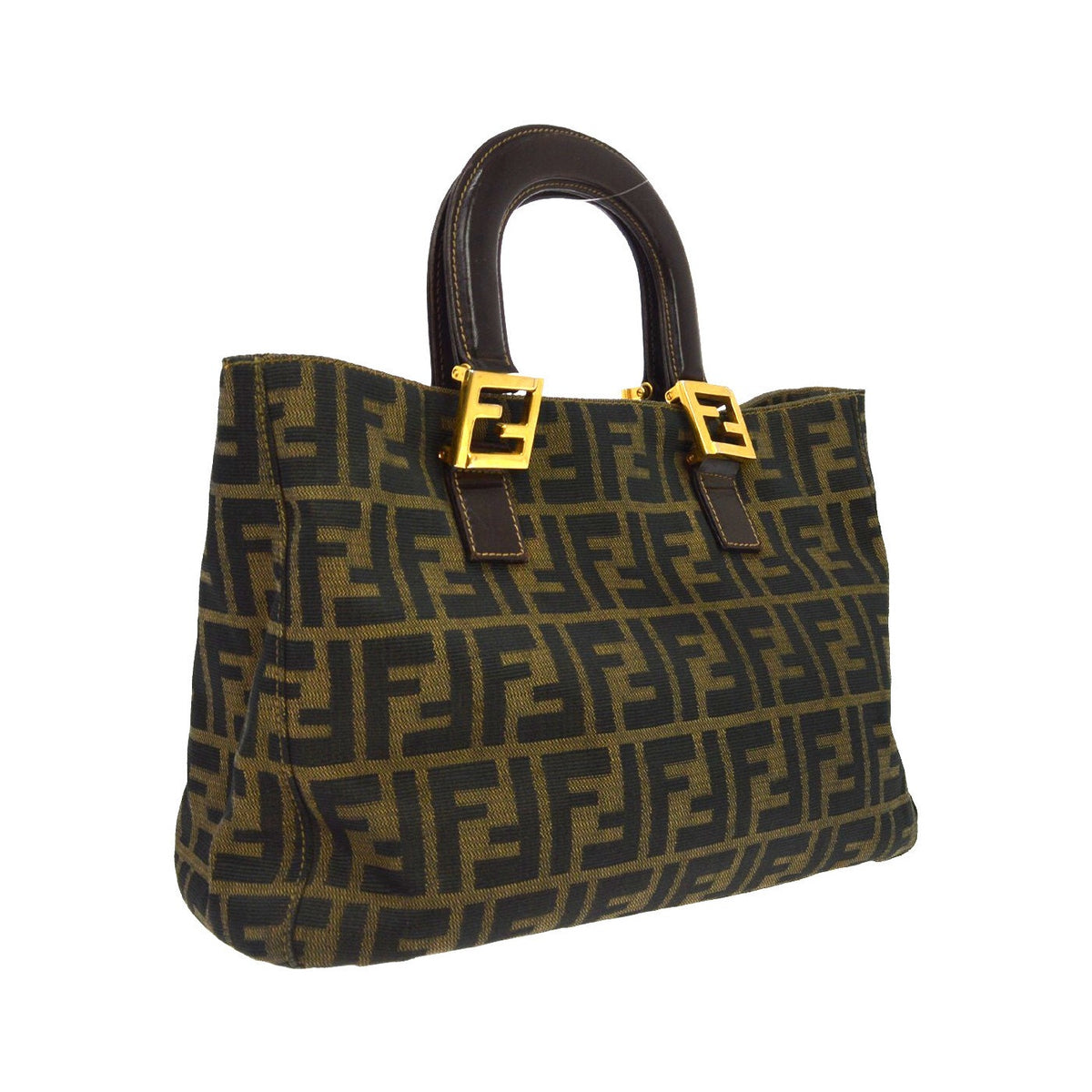 Fendi Vintage Top Handle Zucca canvas, Brown, Canvas, Tote Bag
