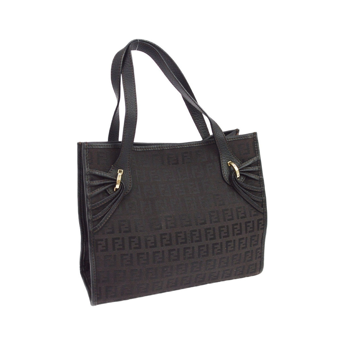 Fendi Vintage Zucchino Canvas, Black, Canvas, Tote Bag