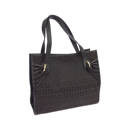 Fendi Vintage Zucchino Canvas, Black, Canvas, Tote Bag