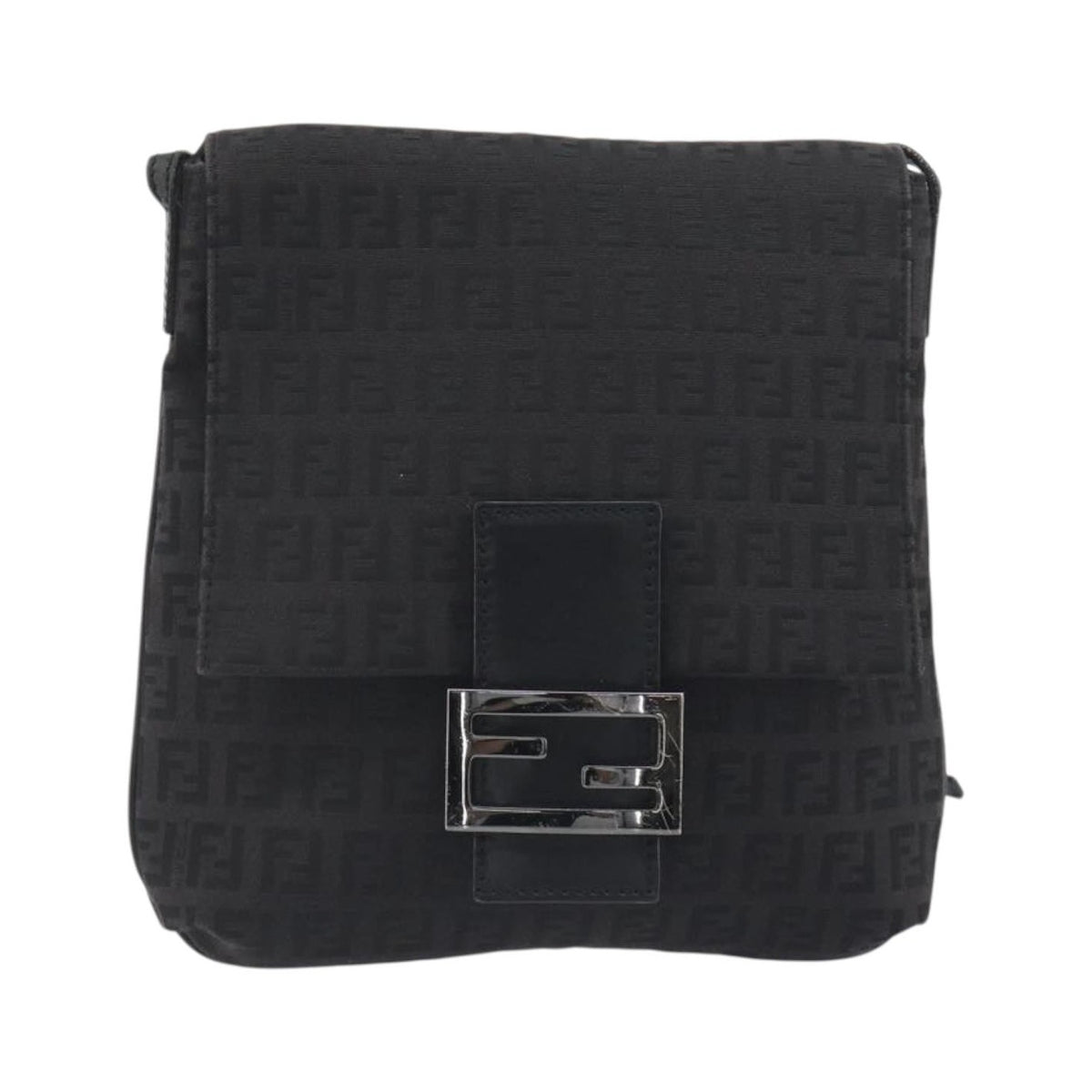 Fendi Zucchino Canvas, Black, Canvas, Handbag