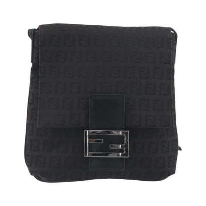 Fendi Zucchino Canvas, Black, Canvas, Handbag