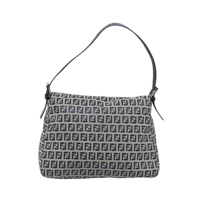 Fendi Zucchino Canvas Mamma Baguette Canvas, Navy, Canvas, Shoulder Bag