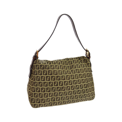 Fendi Zucchino Canvas Mamma Baguette Canvas, Brown, Canvas, Shoulder Bag