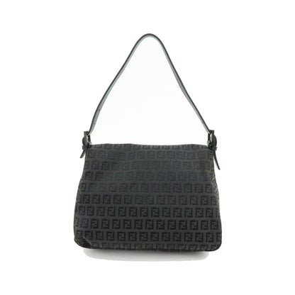 Fendi Zucchino Canvas Mamma Baguette Canvas, Black, Canvas, Shoulder Bag