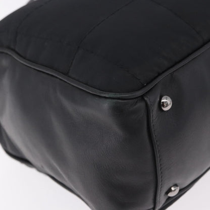 Chanel Square Stitch Boston Quilted Nylon, Black, Nylon, Handbag