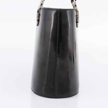 Salvatore Ferragamo Gancini Top Handle Patent leather, Black, Patent Leather, Handbag