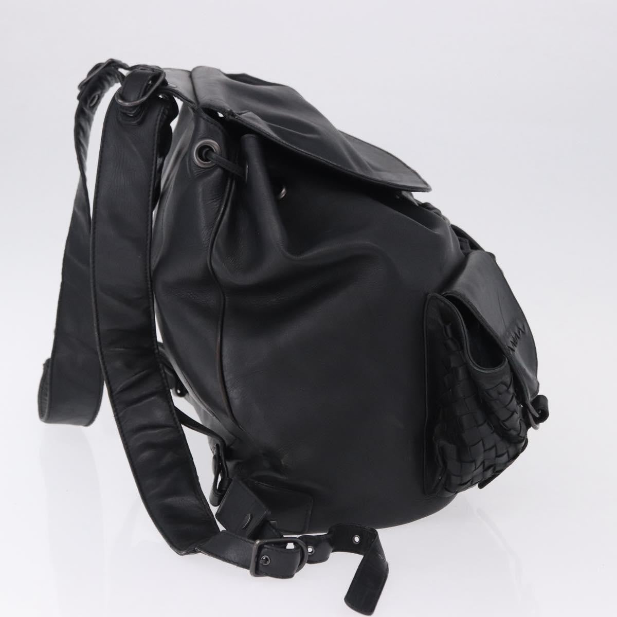 Bottega Veneta Intrecciato Leather, Black, Leather, Backpack