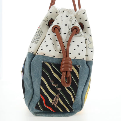 Loewe Paula's Ibiza Flamenco Knot Patchwork Denim and Leather, Multicolour, Denim, Tote Bag