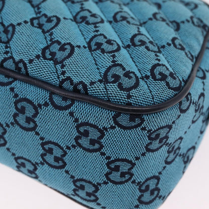 Gucci GG Marmont Multicolor Diagonal Quilted GG Canvas, Blue, Canvas, Shoulder Bag