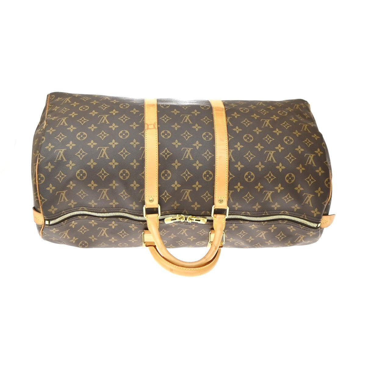 Louis Vuitton Keepall Monogram Canvas, Brown, Leather, Travel Bag